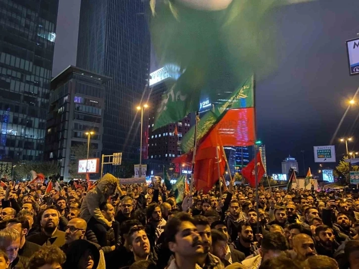 İstanbul da İsrail Başkonsolosluğu önünde protesto