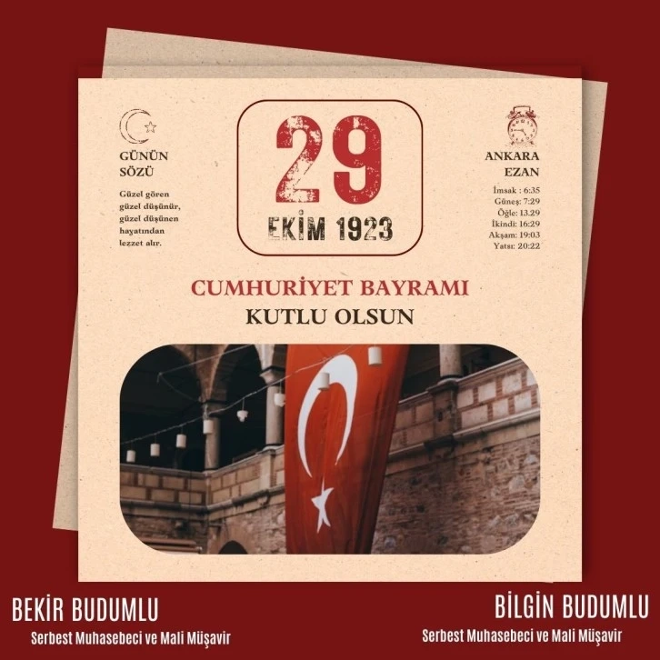 Bekir - Bilgin Budumlu Cumhuriyet Bayramı mesajı