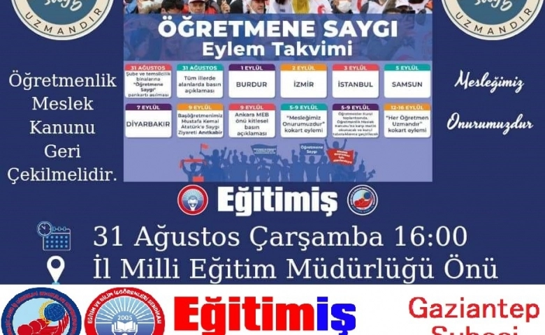 Eğitim-İş Türkiye genelinde Öğretmene Saygı mitingi düzenliyor