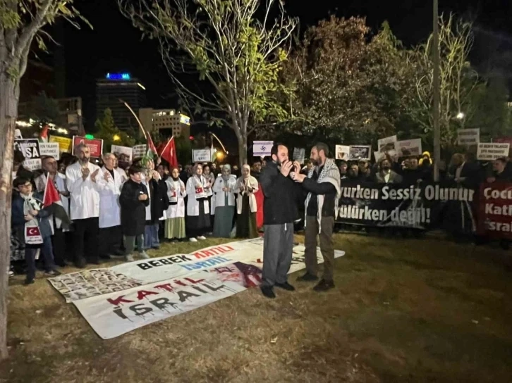 ABD Büyükelçiliği önünde Filistin’e destek eylemi