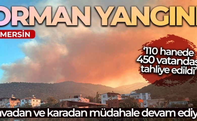 Gülnar da orman yangını; 110 hanede 450 vatandaş tahliye edildi