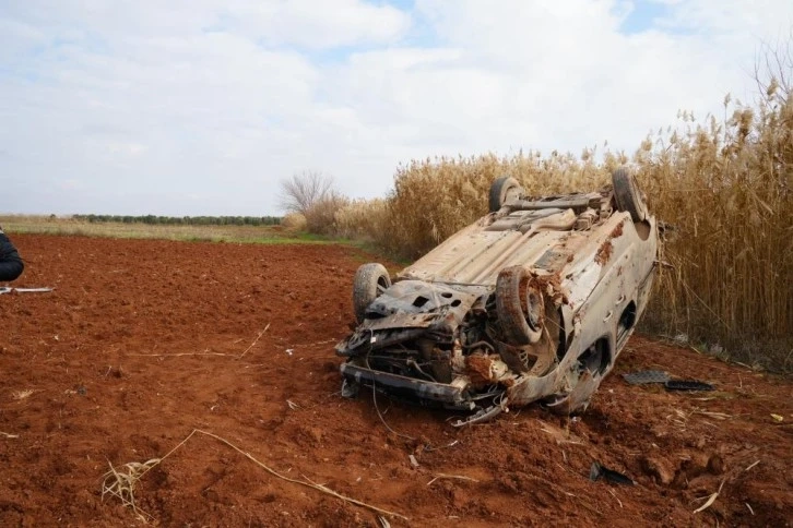 Elbeyli'de şarampole uçan aracın sürücüsü ağır yaralandı