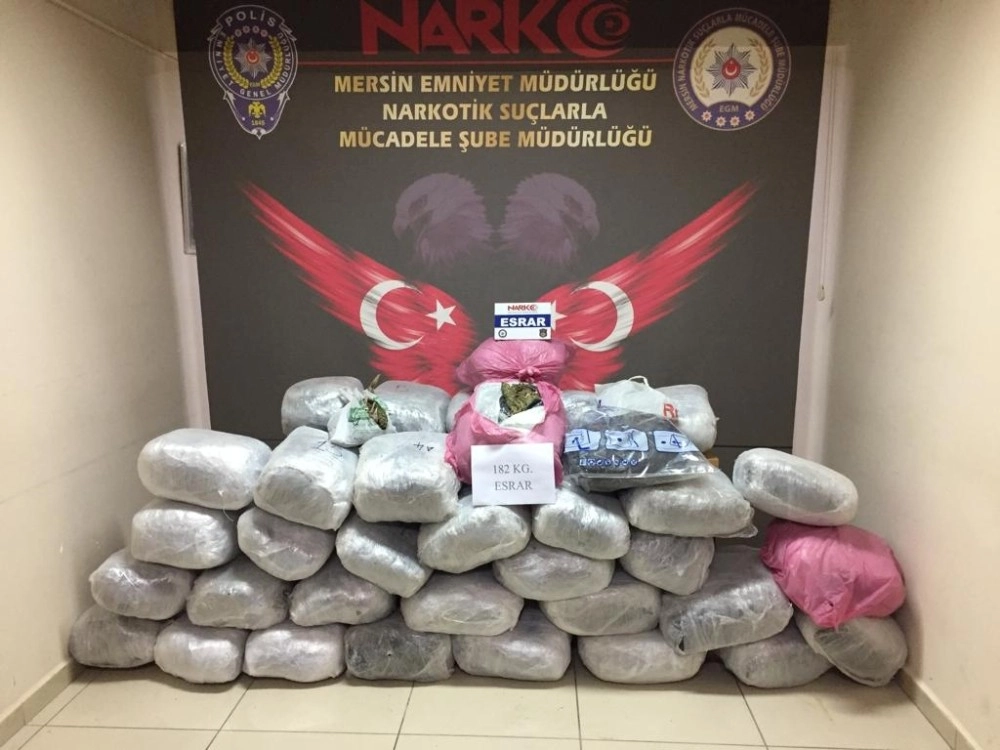 Mersinde 182 Kilo Esrar Ele Geçirildi