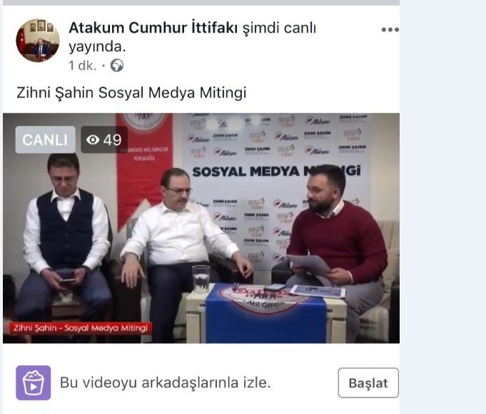 Başkan Zihni Şahinden Sosyal Medya Mitingi