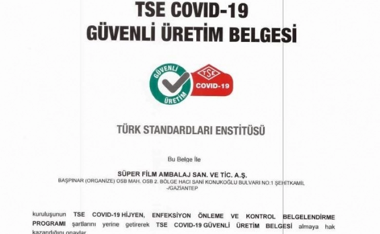 Sanko Holding Şirketlerine TSE Covıd-19 güvenli üretim belgesi