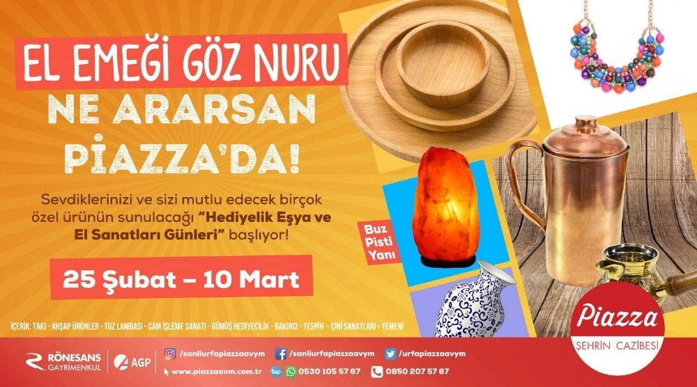 Şanlıurfa Piazzada El Sanatları Günleri Yapılacak