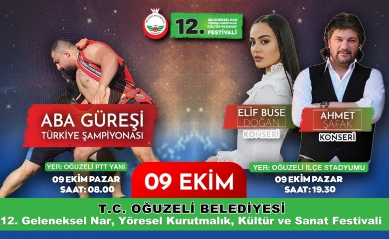 Oğuzeli’nde Nar ve Kurutmalık Festivali başlıyor