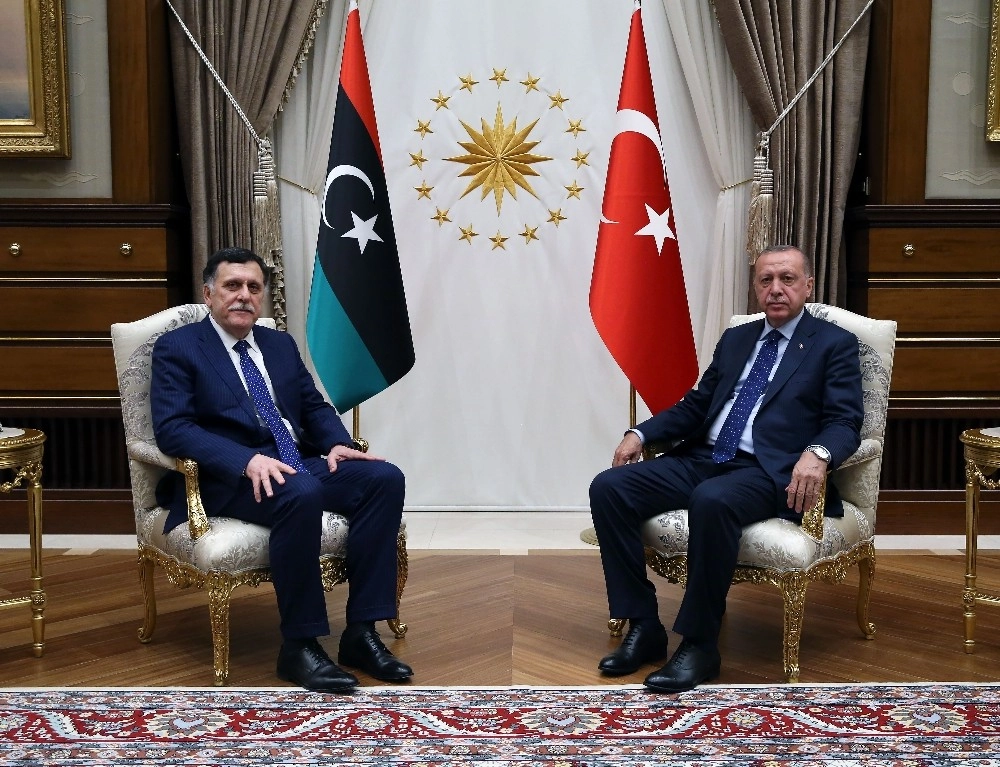 Cumhurbaşkanı Erdoğan, Libya Başkanlık Konseyi Başkanı Al Sarrajı Kabul Etti