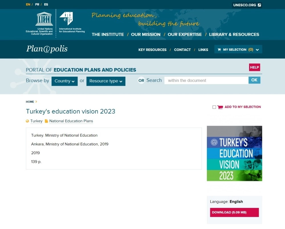 ‘2023 Eğitim Vizyon Belgesi Dünya Gündemine Taşındı