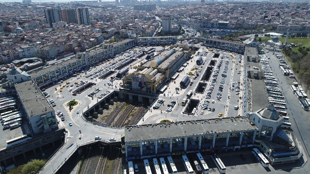 Otogarda Seçim Yoğunluğu  Havadan Görüntülendi