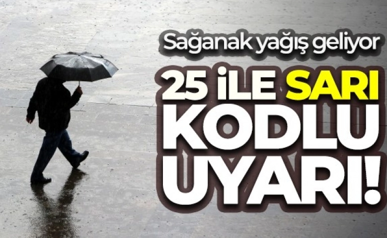 Türkiye’de Meteoroloji 25 ili 'sarı kodla' uyardı