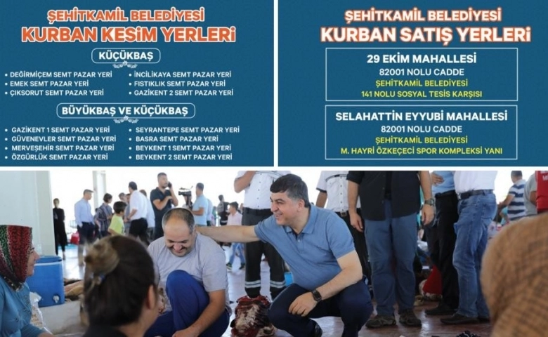 Şehitkamil’de kurban satış ve kesim yerleri belirlendi