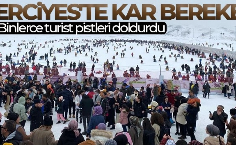 Kayseri Erciyes'te kar bereketi: Binlerce turist pistleri doldurdu