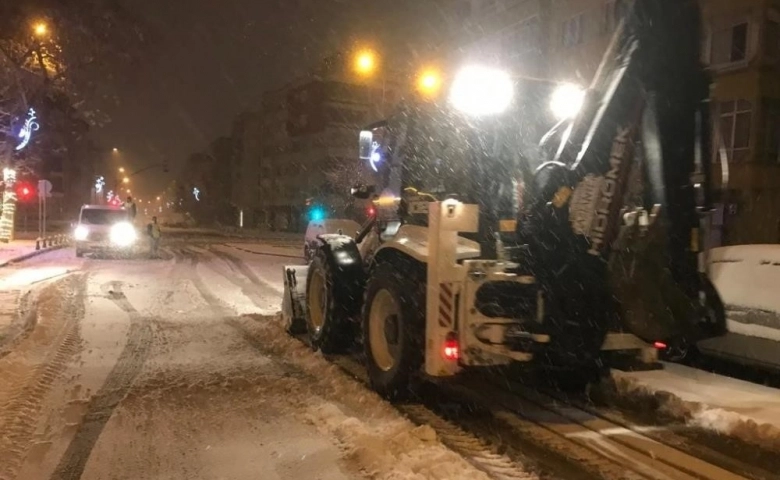 Gaziantep'te kar mesaisi