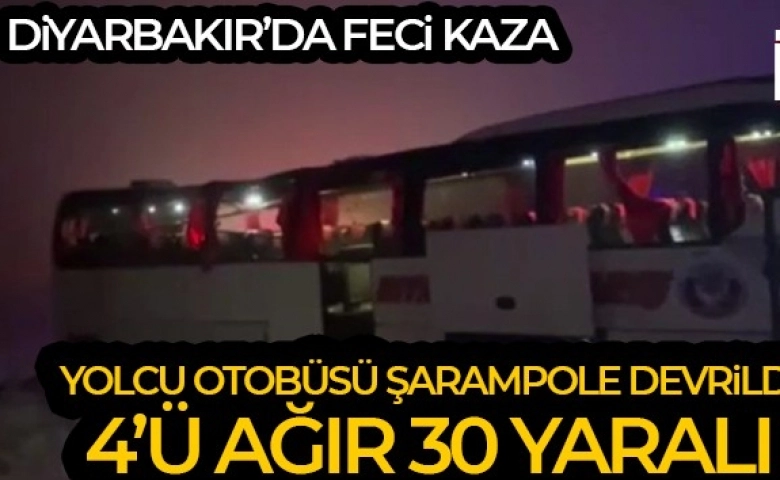 Yolcu otobüsü şarampole uçtu: 4'ü ağır 30 yaralı