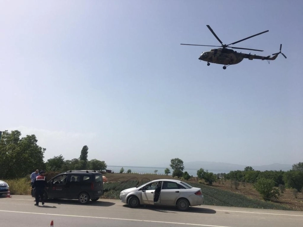 Bursada Jandarmadan Trafiğe Helikopterli Denetim