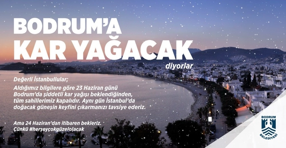 Bodrumda Kar Var Paylaşımı Sosyal Medyada Rekor Kırdı