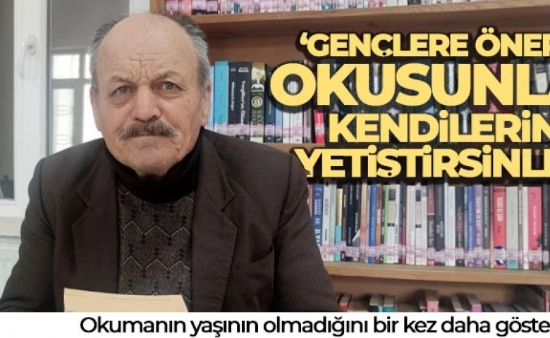 Okumanın yaşı yok ! Her gün saatlerce kitap okuyor