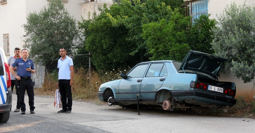 Borçla Aldığı Aracının Jant Ve Lastiklerini Çaldılar