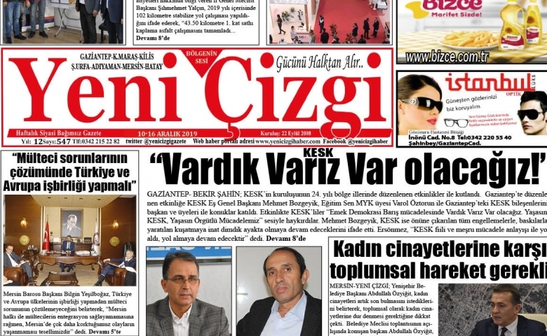 YENİ ÇİZGİ GAZETESİ 547.SAYI