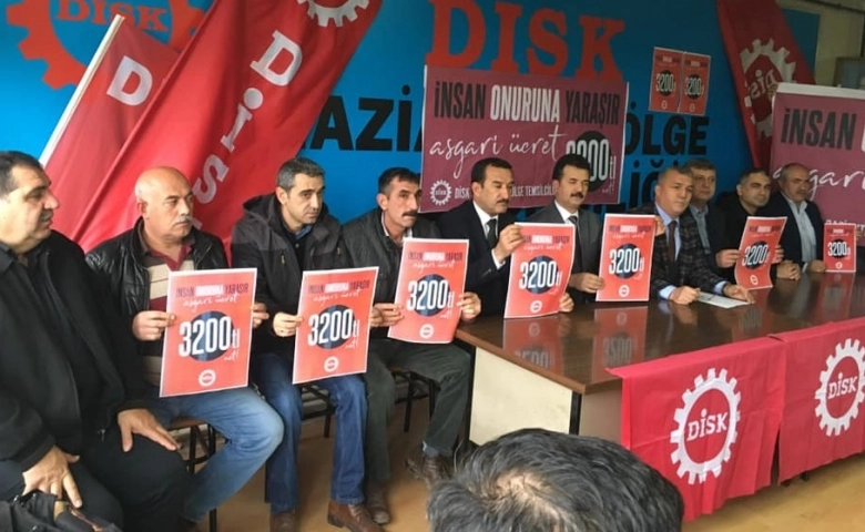 DİSK Gaziantep Bölge Temsilcisi Güdücü; “Asgari ücret 3 bin 200 TL olmalı”