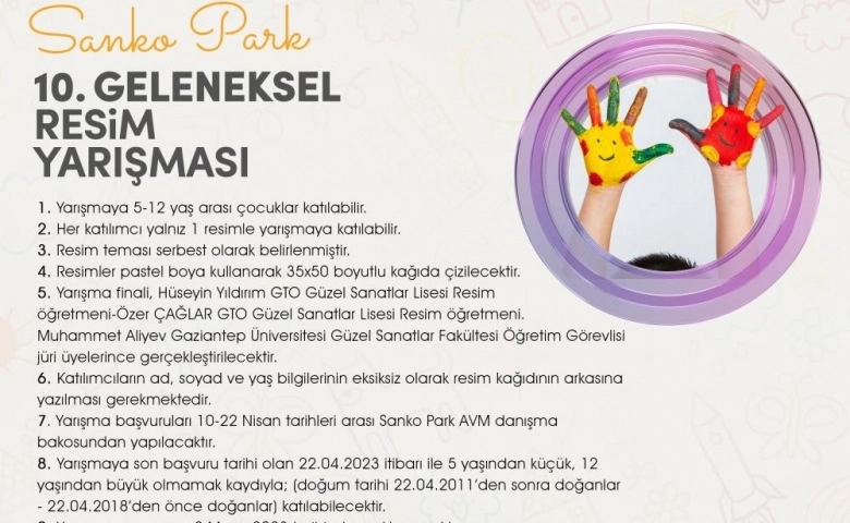 SANKO  PARK AVM'de Geleneksel resim yarışması