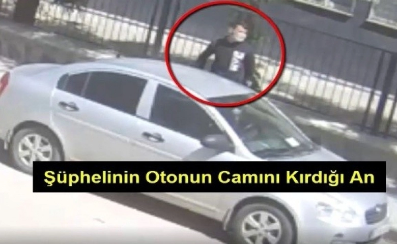 Maskeli hırsız otomobilde bilgisayarı çaldı