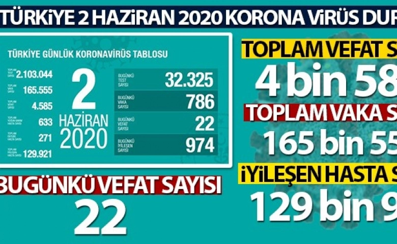 Türkiye'de koronavirüste bugün 22 kişi öldü