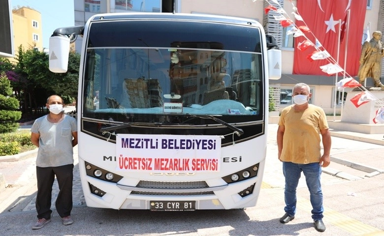 Mezitli Belediyesinden ücretsiz mezarlık servisi