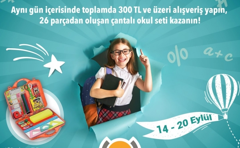 Sanko parkta 300 tl’lik alışveriş yapana, okul seti hediye