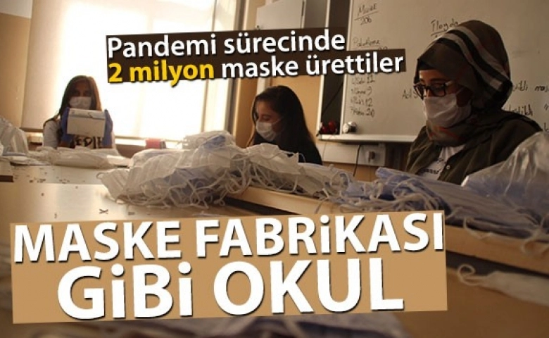 Kayseri’de okullar, maske ve dezenfektan üretimi yapıyor