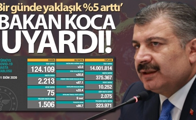 Türkiye'de son 24 saatte 2213 kişiye Kovid-19 hastalık tanısı konuldu