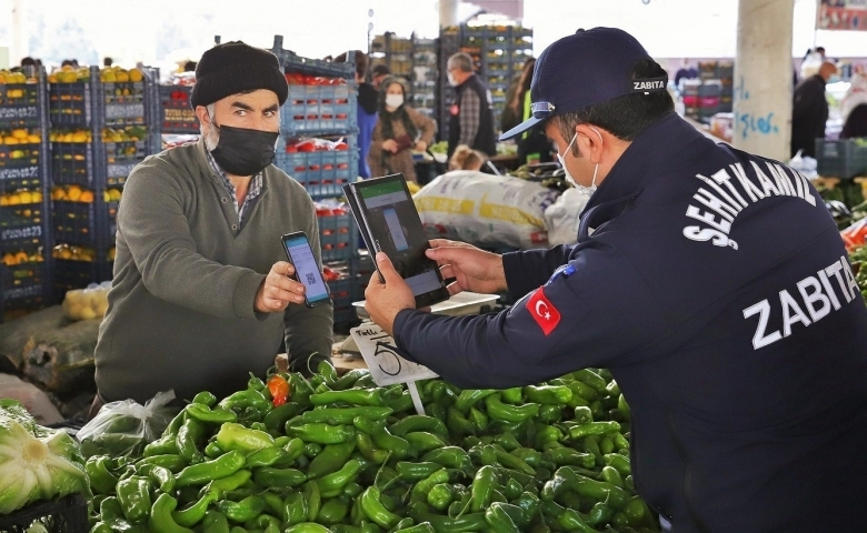  Şehitkamil’deki semt pazarlarında HES kodu denetimleri sürüyor