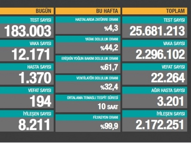 Korona virüsten can kaybı 22 bin 264’u ulaştı