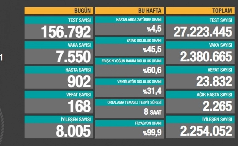 Koronavirüslü vaka 2 milyon 380 bin 665 oldu