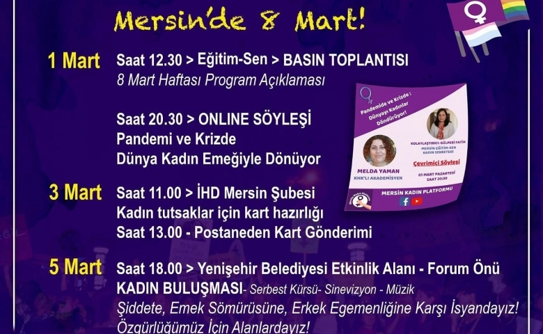 Mersin Kadın Platformu, 8 Mart’ı etkinliklerle karşılıyor