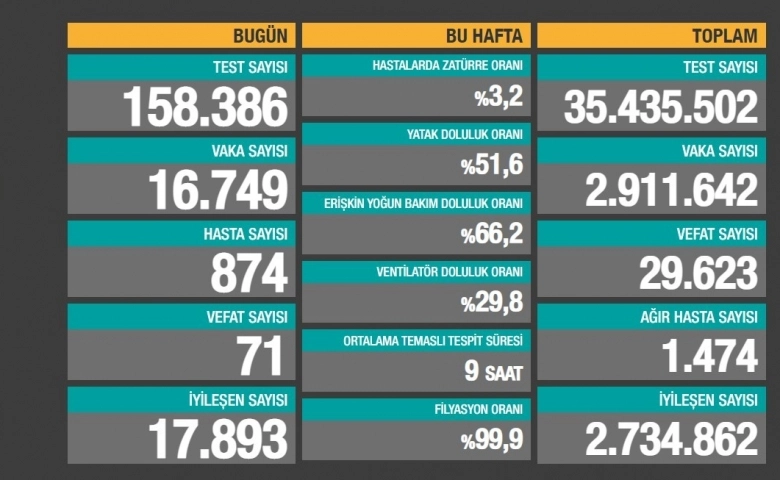 Korona da can kaybı 29 bin 623'e yükseldi