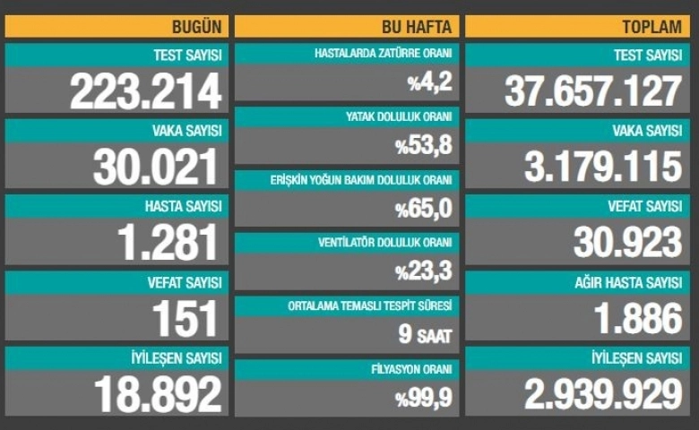 Korona virüste ölüm 30 bin 923’e yükseldi