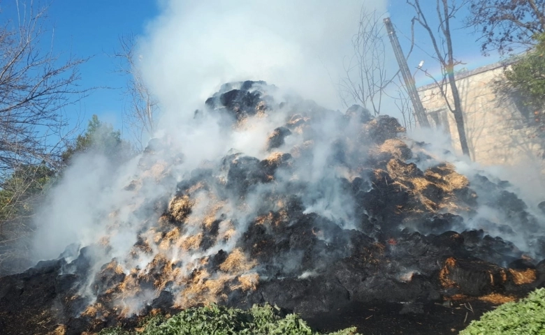  Tarsus'ta 30 ton saman kül oldu  