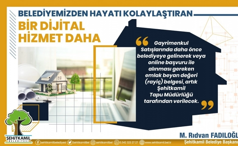 Şehitkamil'de hayatı kolaylaştıran dijital hizmet  