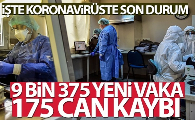 Türkiye'de son 24 saatte 9.375 koronavirüs vakası tespit edildi