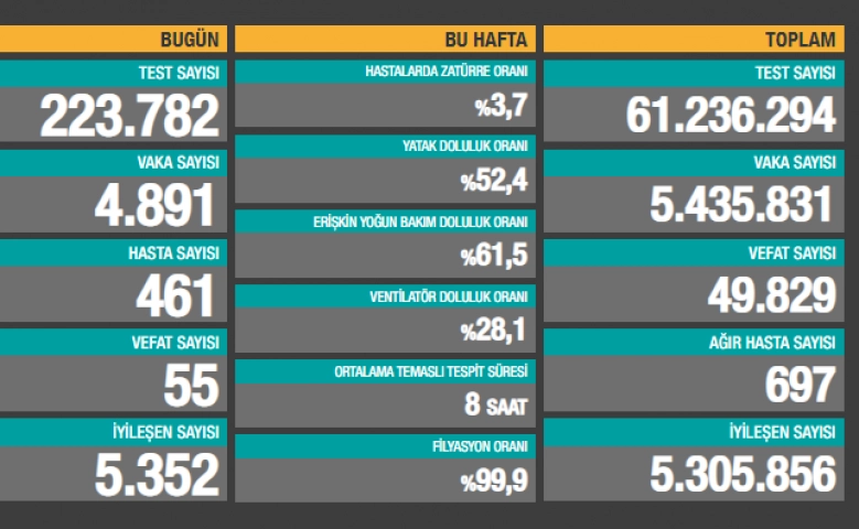 Covid-19’ta ölümler arttı, can kaybı 49 bin 829'a yükseldi