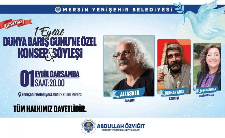 Mersin’de Dünya Barış Günü’ne özel konser ve söyleşi