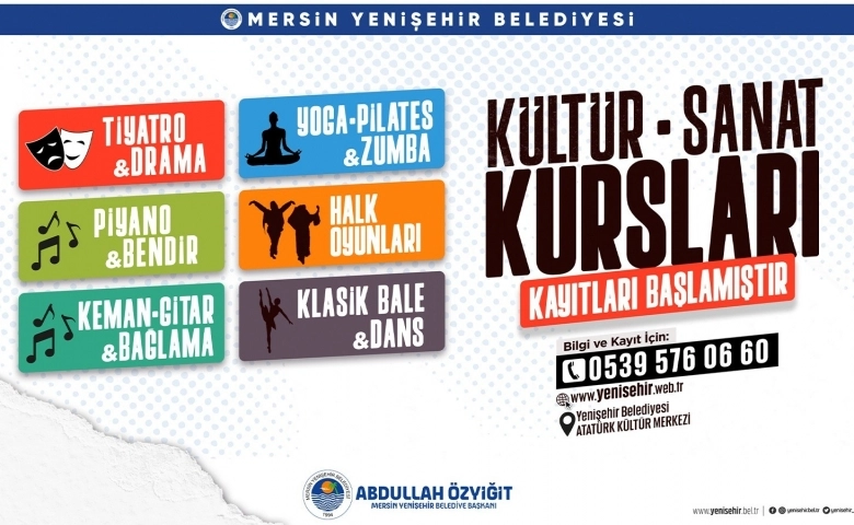 Yenişehir Belediyesi kültür sanat kurslarına kayıtlar başladı