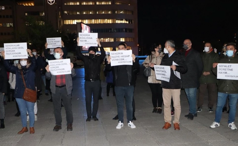 Samsun’da Sağlık işçileri kendi sendikalarını protesto etti