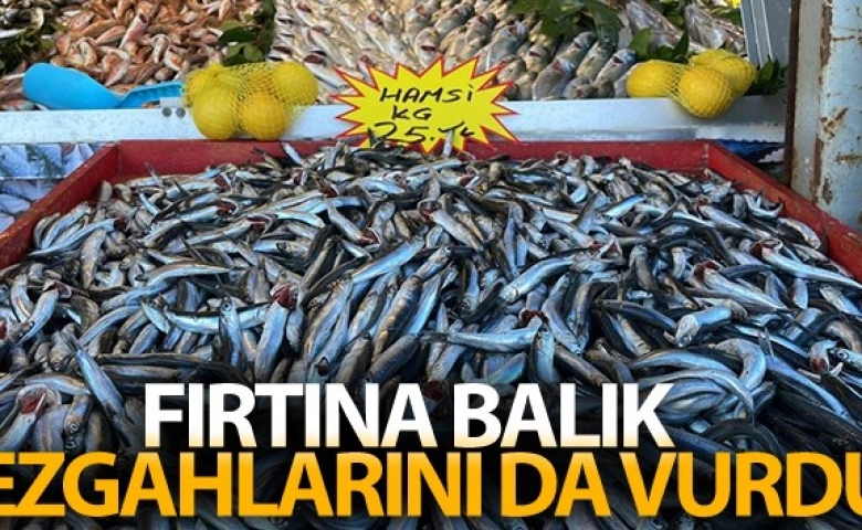 Fırtına balık tezgahlarını da vurdu