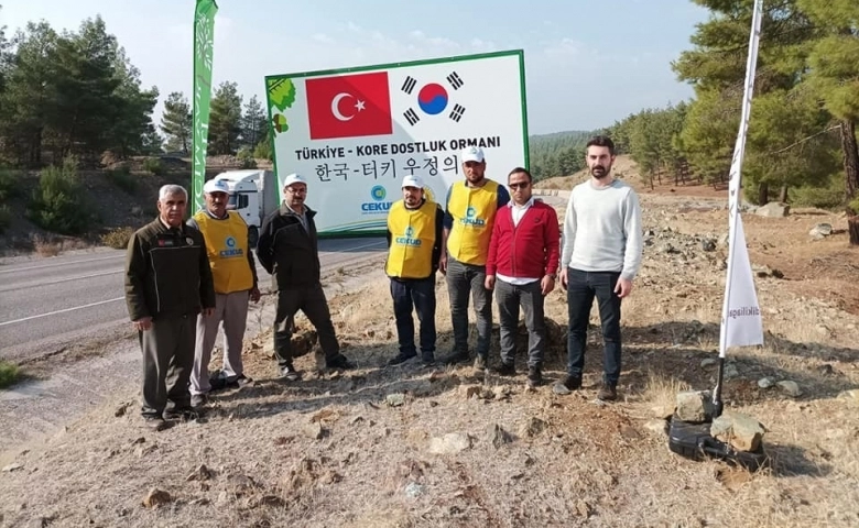 Kilis'te Türkiye-Kore Dostluk Ormanı'nda 20 bin fidan toprakla buluştu