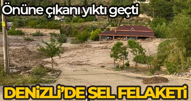 Sel felaketi ağaçları devirip önüne çıkan restoranı yuttu