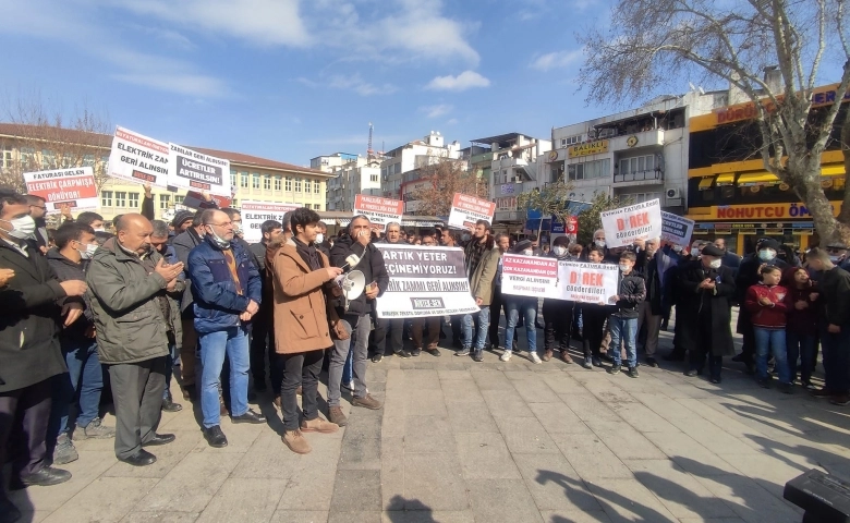 Gaziantep'te BİRTEK-SEN elektrik faturalarını protesto etti