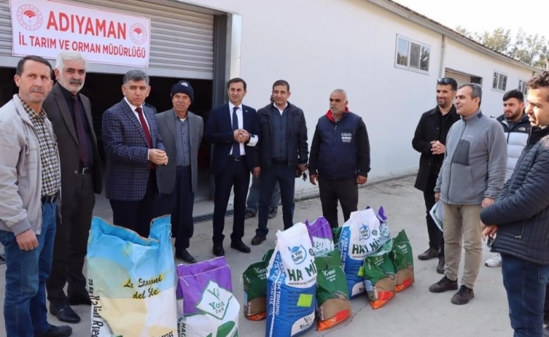 Adıyaman'da Çiftçilere yem bitkisi tohumluğu dağıtıldı